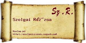 Szolgai Rózsa névjegykártya